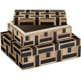 thumbnail image 6 of Currey And Company 1200-0898 Aarna Composite, Wood Decorative Boxes - Black, 6 of 7