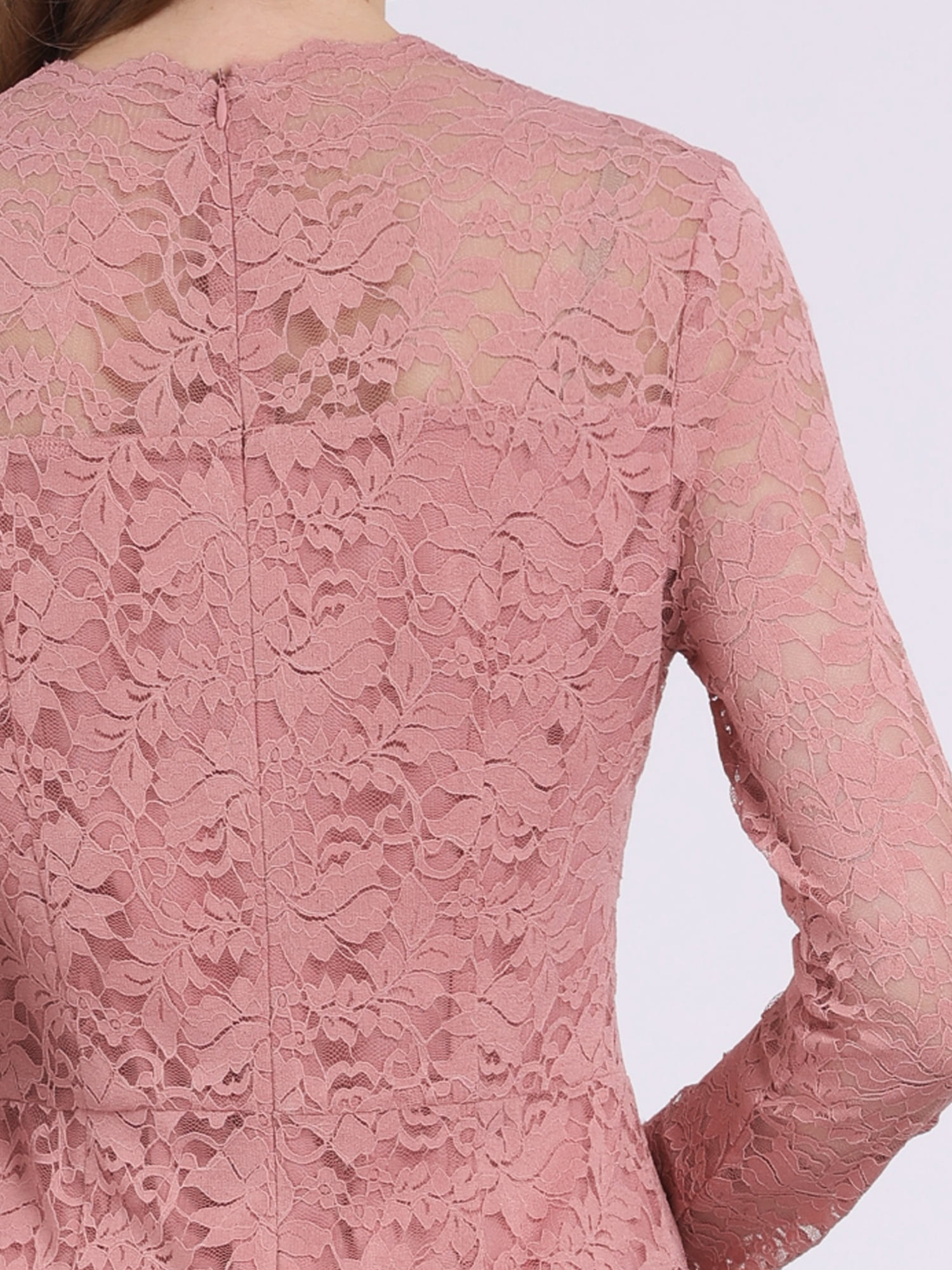 DARING DIVA Floral Lace Wedding Bodycon Pencil Dress L Pink