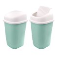 thumbnail image 1 of Bote de Basura Chico 2 Pack con Tapa Balancín  - Basurero de Plástico Resistente, Papelera para Baño, Cocina y Oficina (Blanco), 1 of 4