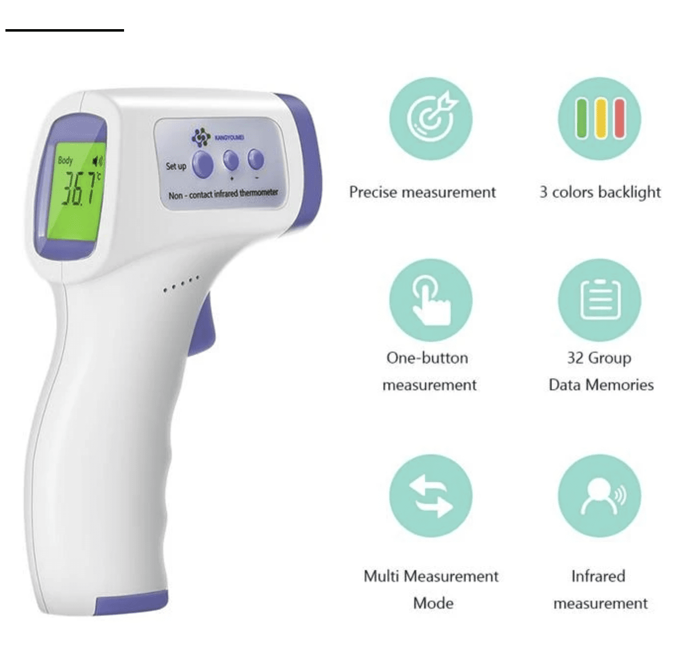 Digital LCD Contactless Infrared Forehead Body IR Thermometer Temperature Gun 