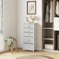 thumbnail image 2 of DEXTRUS Storage Tower 5 Drawers Fabric Dresser Unit Organizer Closet for Adult for , Living Room, Light Gray, 2 of 9