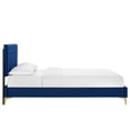 thumbnail image 3 of Platform Bed Frame, Tufted, Full, Blue Navy, Velvet, Mid Century Bedroom, Modern Contemporary Boutique HB35587, 3 of 8