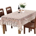thumbnail image 2 of Lace Polyester Tablecloth Embroidery Rectangle Table Cloths for Party Wedding Kitchen Dining Home Decorations, 60 x 82 Inch, Pink, 2 of 6