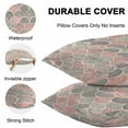 thumbnail image 6 of Outdoor Waterproof Pillow Covers Pack of 2, Pink Boho Vintage Ocean Shell Abstract Style Ethnic Decorative Throw Pillowcases Cushion Covers for Garden Patio Tent Sofa Couch, 16x16 inch, 6 of 8
