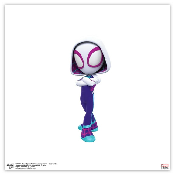 Gallery Pops Marvel Spidey And His Amazing Friends - Ghost-Spider Wall Art, Unframed Version, 12" x 12"