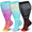 3 Pairs Mix02, variant on 3 Pairs Plus Size Compression Socks for Women and Men, 20-30 mmHg Wide Calf Extra Large Knee High Flight Stockings for Circulation Running Travel Nurses Pregnant