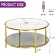 thumbnail image 7 of DWVO White Marble Round Coffee Table, Mid-Century Modern Glass Center Table with Storage for Living Room, 7 of 7