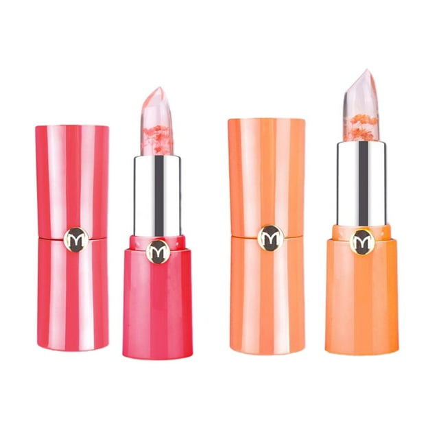 Flores Cambio De Color Lápiz Labial Lápiz Labial Hidratante A Prueba De Agua (2 Piezas - Paquete De 2 Colores) 1 2