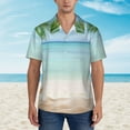 thumbnail image 2 of Bingfone Men's Short Sleeve Button Down Shirts Hawaiian Starfish in Beach Printed Beach Shirt, 2 of 7