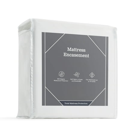 Linenspa Zippered Jersey Encasement Mattress Protector, King - Waterproof, Bed Bug Protection, and Breathable