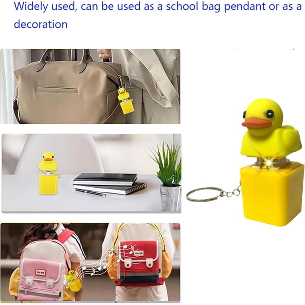 Quacking Duck Keychain Gift, Fun Keyboard Fidget, with Sound and Light Button for Cute Yellow Duckeys Keyring Can Be Used as a Pendant or a Decorative Piece
