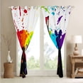 thumbnail image 4 of Music Theme 30%-50% Blackout Curtains Rainbow Tie Dye Curtains & Drapes, Electric Guitar Curtains Hippie Hip Hop Black Out Curtains, Colorful Splash Graffiti Window Drapes Aesthetic Decor, 4 of 6