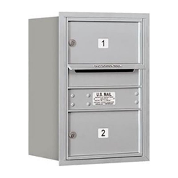 Salsbury 3706S-02ARP 6 Door High Unit 23.50 Inches - Single Column - 2 Mb2 Doors - Aluminum - Rear Loading - Private Access
