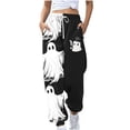 thumbnail image 2 of Zxlsdmn Halloween Sweatpants Women Spooky Graphic Joggers Sweatpant Drawstring High Waist Sweatpant Comfy Fall Winter Holiday Sweat Pant with Pocket M, 2 of 4