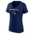 thumbnail image 2 of Women's Jaxon Smith-Njigba College Navy Seattle Seahawks Team Wordmark Player Name & Number V-Neck T-Shirt, 2 of 3