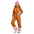 thumbnail image 4 of Mercatoo Hooded Ski Jumpsuit for Girls Boys Full Zip One Piece Quilted Snowsuit Teens Kids Elastic Cuffs Winter Warm Onesi𝗲 Outerwear, 4 of 9