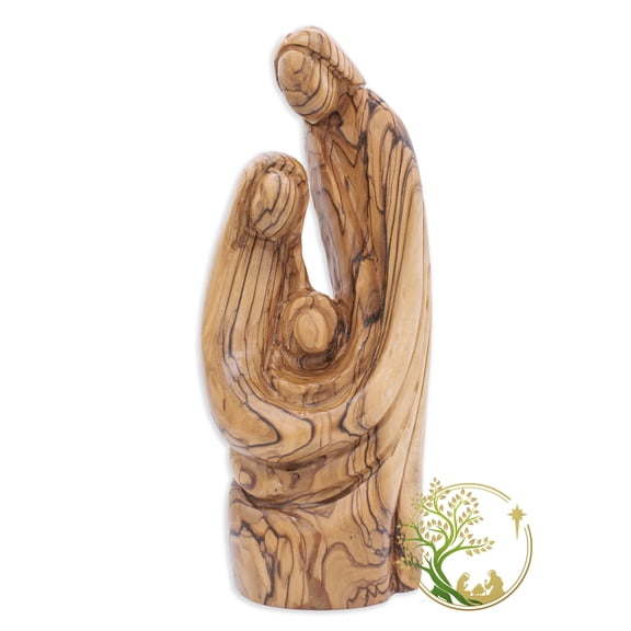 The Holy Family Wooden Statue | Nativity Scene | Olive Wood Holy Family Figurine | Made In The Holy Land | Unique Nativity Scene Christmas Gift