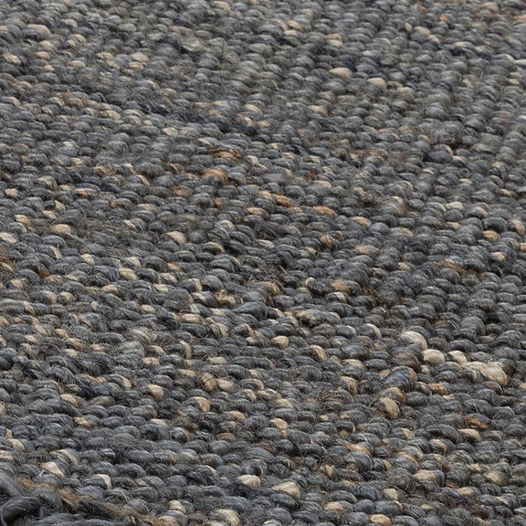 Woven Trends Royal - BNL935 - Contemporary/Modern Style, Textured Pattern, Pet & Family Friendly, Living Room, Dining Room, Office, Low Pile Hand Made Jute Area Rug in Gray - 5' x 7'