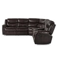 thumbnail image 4 of Lexicon Bastrop 3-Piece Traditional Wood & Faux Leather Sectional Set in Brown, 4 of 7