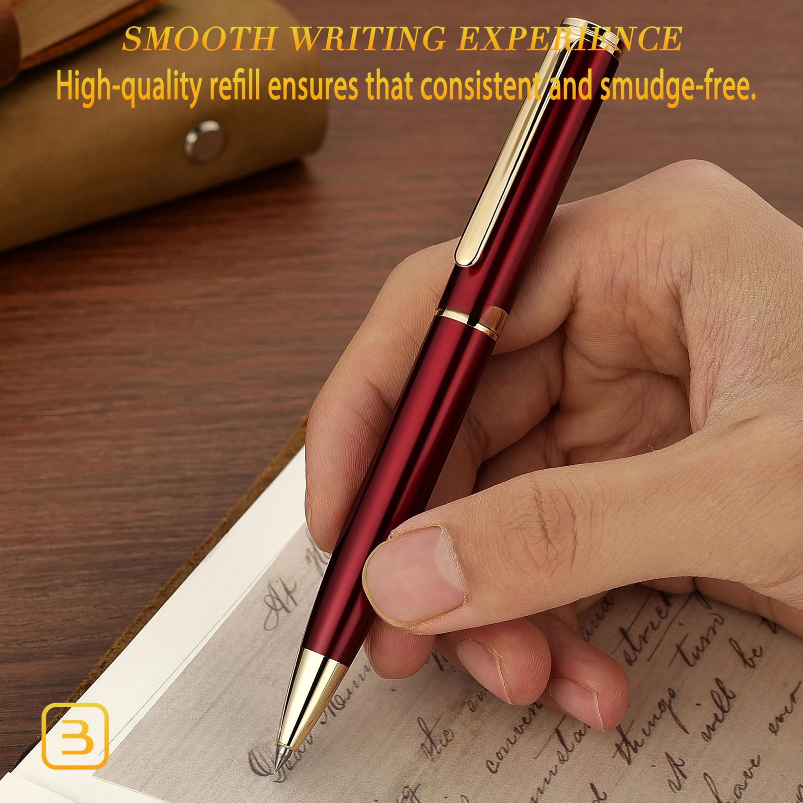 Red Lacquer Gel Pen With Finish  Retractable Pens Gift Set Professional Elegant Writing Executive Office Nice Fancy Designer For Men And Women