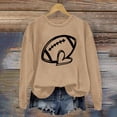 thumbnail image 2 of BODOAO Women's Football Game Day Sweatshirt Women's Rugby Printed Pullover Round Neck Casual Graphic Print Oversized Crewneck Sweatshirts Long Sleeve Pullover for Gameday Hoodies Khaki M, 2 of 4