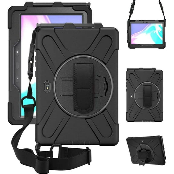 ZenRich for Galaxy Tab Active4 Pro 2022/Galaxy Tab Active Pro 2019 10.1" Case (SM-T630/T638/T540/T547) with S Pen Holder, Rugged Heavy Duty Shockproof Case with Kickstand Hand Strap Shoulder Belt