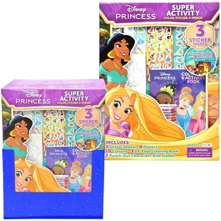 1 Set Princess Super Activity Set in PDQ , included sticker sheet, crayons, coloring book & more!