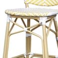 thumbnail image 2 of Stella Aluminum and PE Wicker Chevron Pattern Patio Bar Chairs, Set of 2, Yellow, 2 of 10