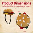 thumbnail image 3 of Nicky Bigs Novelties Unisex Adult Mini Hamburger Headband Costume Accessory - Cheeseburger Hat, Multi-color, One Size, 3 of 6