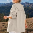 thumbnail image 5 of Yourumao Women Raincoat Hooded Mid Length Waterproof Windbreaker Lightweight Packable Rain Jackets for Outddor Activities, 5 of 9