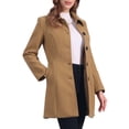 thumbnail image 4 of Abrigo de mujer Inspire Chic de un solo botón, de manga larga, largo hasta la túnica, abrigo de invierno con bolsillos M color camel, 4 of 6
