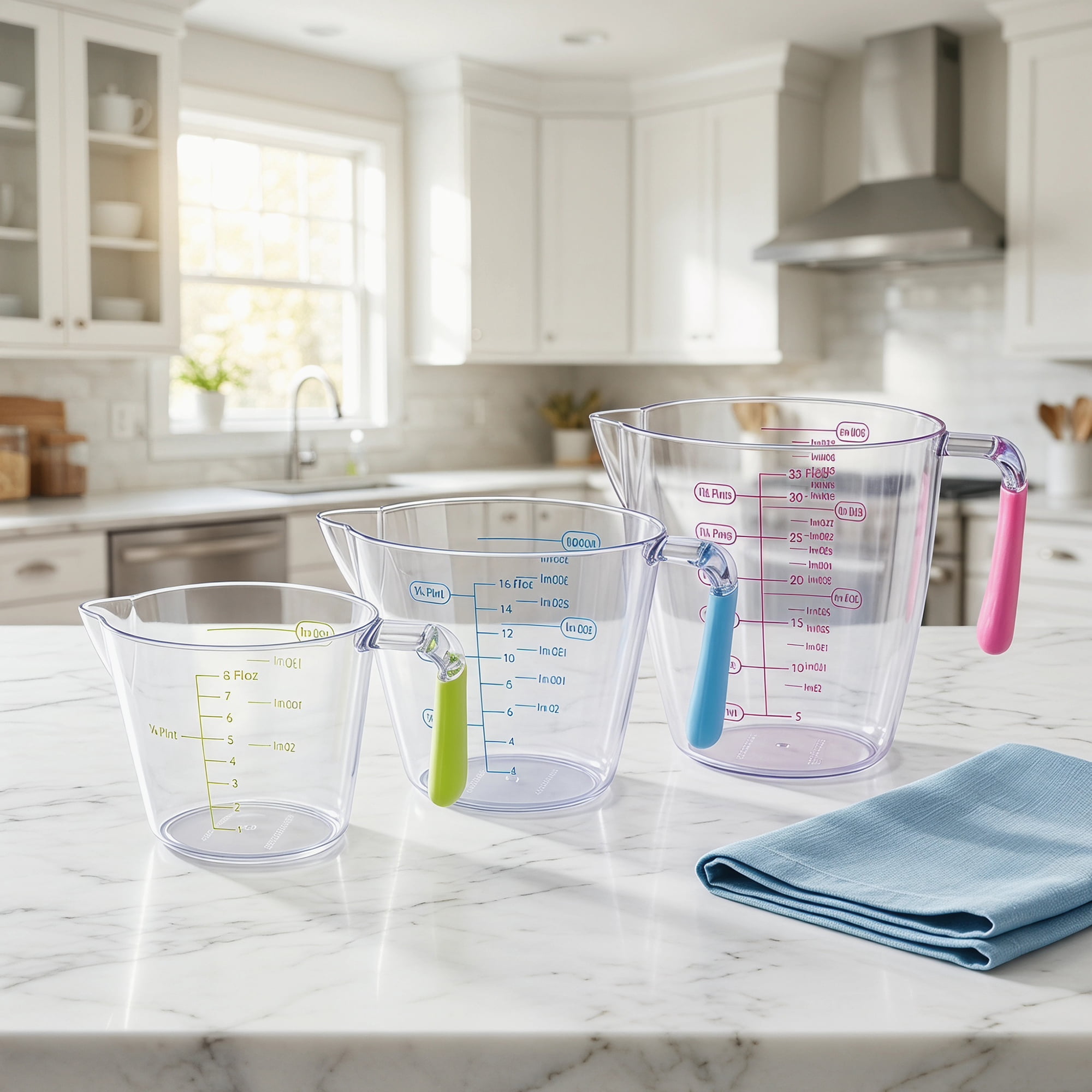 Unique Bargains Measuring Cup PS Material for Wet Ingredients Colorful 3Pcs
