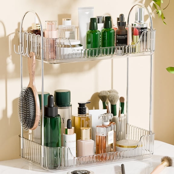 Vitviti 2 Tier Bathroom Counter Organizer,Cosmetic Skincare Organizer,Spice Rack Organizer for Kitchen
