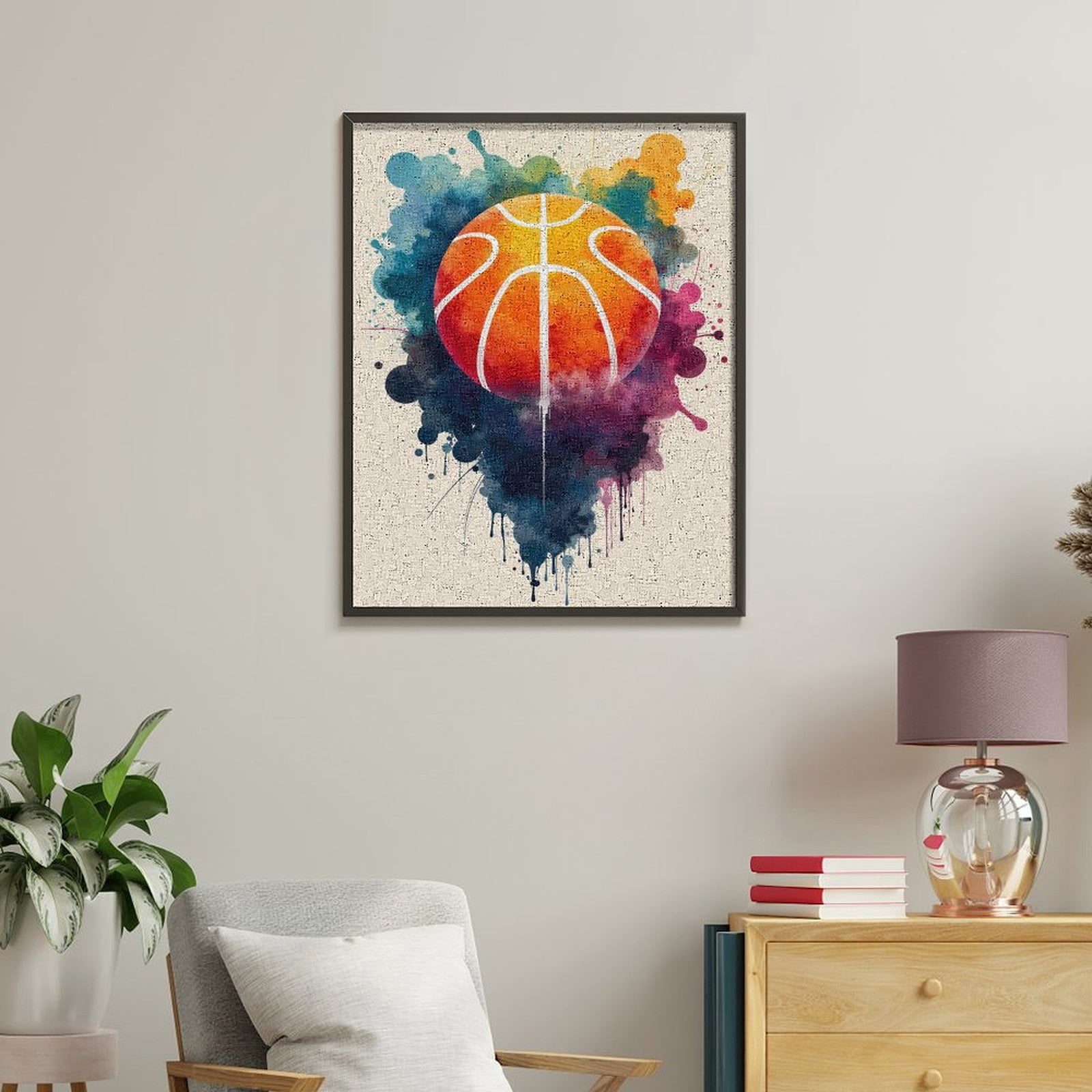 Paint By Numbers Kit for Adults Beginner - DIY Colorful Abstract Basketball Art Canvas Painting Kits for Adults, Frameless Paint By Number for Adults for Home Wall Decor 16x20 Inch