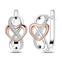 NARMO 925 Sterling Silver Eternal and Infinite Rose Love Hoop Earrings 5A Zircon for Women Jewelry Making