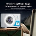 thumbnail image 4 of Personal Desk Fan, 5 Speeds & 3 Light Modes, 90° Adjustable Tilt & Wall Mountable, Type-C Charging, Quiet Table Fan for Home Office Bedroom Travel, White, 4 of 12