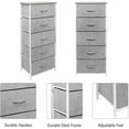 thumbnail image 3 of Sorbus Nightstand Dresser with 5 Drawers - Tall Storage Tower Unit Organizer for Bedroom, Hallway, Closet, College Dorm - Chest Drawer for Clothes, Steel Frame, Wood Top, Easy Pull Fabric Bins (Grey), 3 of 7