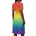 thumbnail image 6 of Minjewel Women's Gradient Mini Dress with V-Neck Short Sleeve - Ombre Summer Dress, Loose Flowy Beach Party Outfit, Comfy Vacation Top,Multicolor,2XL, 6 of 6