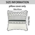 thumbnail image 5 of REGALWOVEN Pack of 2 Pompoms Throw Pillow Covers with Line Pattern Decorative Pillow Cases Geometric-1 18" x 18", 5 of 6
