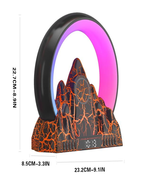 Portable Speaker 2023 Electronic Intelligent Alarm Clock Wireless Charger Sunrise Flame Mountain Bluetooth Audio Table Lamp Speakers Bluetooth Wireless