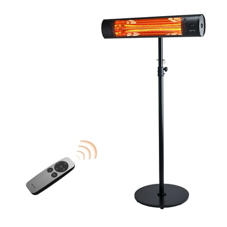 EAST OAK Patio Heater  Wall Mounted & Standing 1500W Outdoor Indoor Infrared Electric Heater with IP65 Waterproof & Dustproof  Tip-over & Overheating Protection  3 Heat Settings & 24H Timing