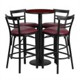 thumbnail image 1 of Flash Furniture 24Rd Laminate Bar Table Set In Mahogany Top Burgundy Vinyl Seat, 1 of 8