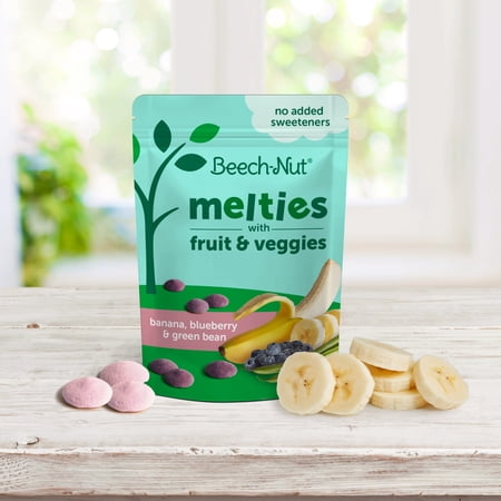 BEECH-NUT MELTIES BANANA BLUEBERRY & GREEN BEAN MELTS BABY & TODDLER SNACK, 1 OZ BAG