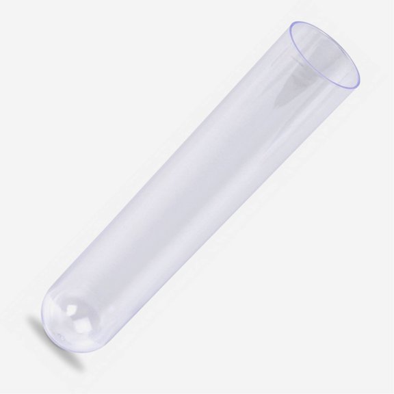 40x197mm Test Tubes, PS Plastic, Round Btm, 200ml Vol, Natural, Karter Scientific 400I2 (Pack 25)