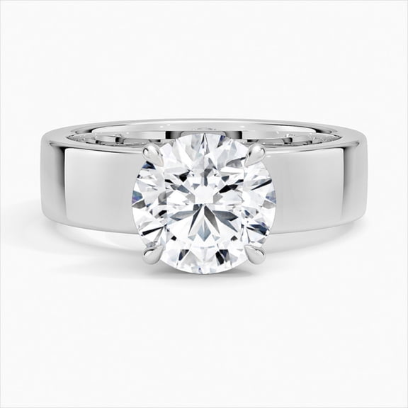 Dash Jewel White Gold Over 14K Silver Diamond Ring - Brilliant 2 Ct Round Cut Diamond Ring - Engagement Hidden Halo Ring for Women's - Under-Halo Rings for Women's - Anniversary Gifts for Her