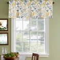thumbnail image 5 of Yellow Blue Flowers Valances for Windows, Watercolor Botanical Floral Plants Light Filtering Kitchen Curtains, Rod Pocket Window Valance Curtains for Living Room Bedroom, 42" W x 12" L, 2 Panels, 5 of 9