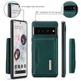 thumbnail image 3 of 2 In 1 Wallet Case Compatible with Google Pixel 7 Pro, Premium PU Leather Phone Case Back Cover Magnetic Detachable with Trifold Wallet Card Holder Pocket for Google Pixel 7 Pro, Green, 3 of 11
