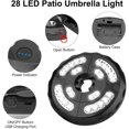 thumbnail image 2 of Luz para sombrilla, 28 luces LED para sombrilla, 3 modos de iluminación recargable, luces para sombrilla y sombrilla grande para acampar, patio, playa, jardín y piscina (blanco) Dontodent Kuyhfg Sin marca, 2 of 5