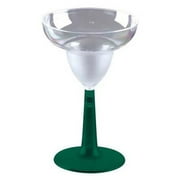 12 oz Plastic Margarita Glass with Green Base Set of 96