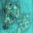 thumbnail image 1 of Ahgly Company Indoor Square Oriental Turquoise Blue Industrial Area Rugs, 7' Square, 1 of 4